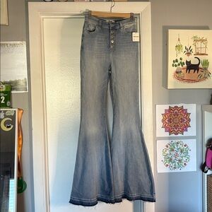 Free People Light Blue Flare Jeans